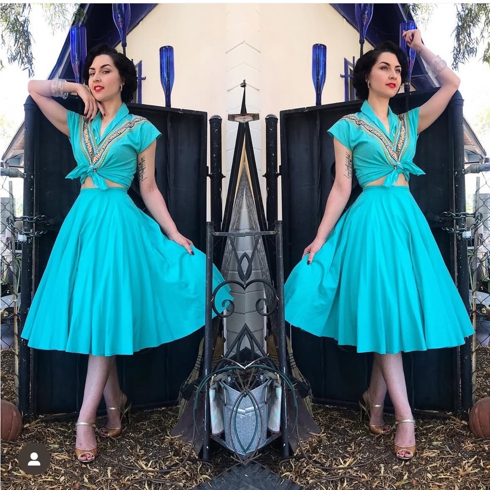 Lady K Loves Vintage Reproduction Patio Set In Teal